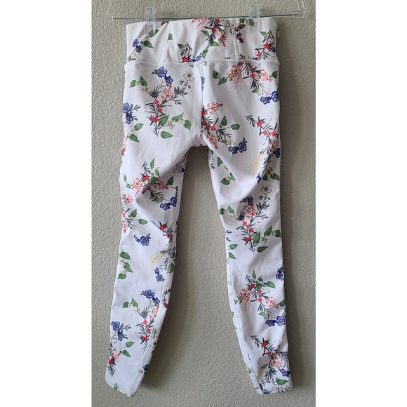 Athleta XS Leggings Contender Blossom 7/8 Length Floral Stripes White Athletic - Picture 5 of 12